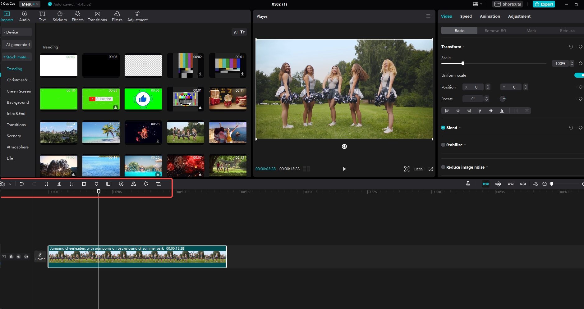  select and split the video